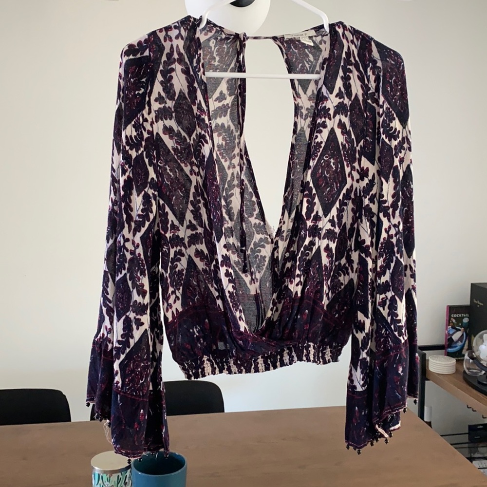 Purple printed crop top